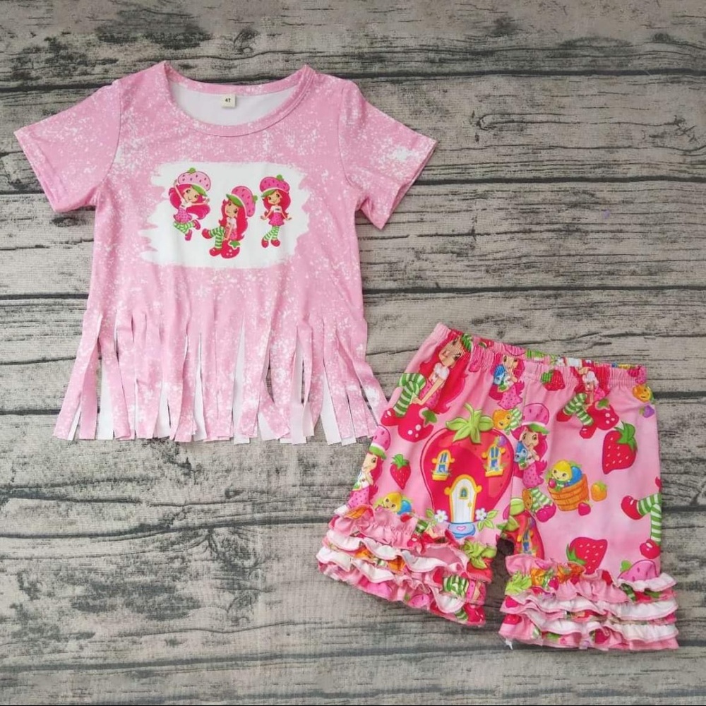 Strawberry 🍓 shortcake cute ruffle shorts set
